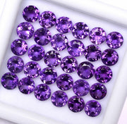 Natural Amethyst 5 MM Round Cut Loose Gemstone