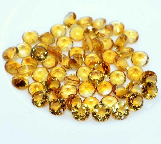 Natural Citrine 5 MM Round Cut Loose Gemstone