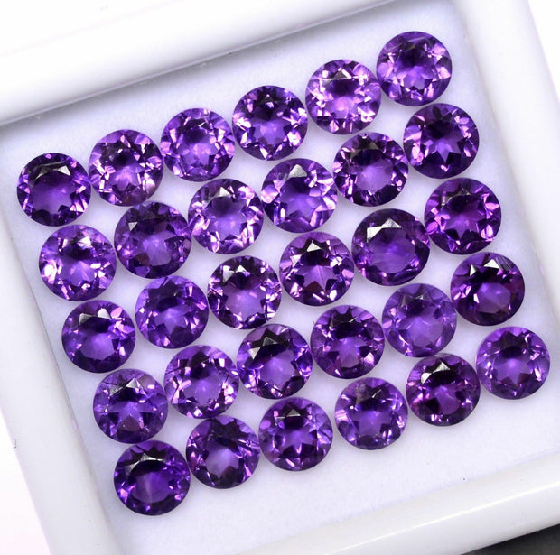 Natural Amethyst 5 MM Round Cut Loose Gemstone