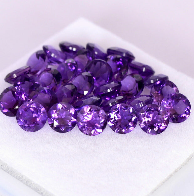 Natural Amethyst 5 MM Round Cut Loose Gemstone