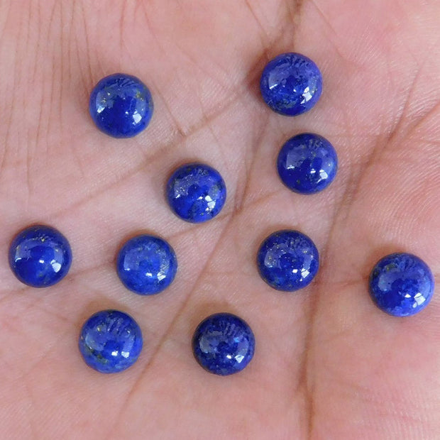 Natural Lapis Lazuli 5 MM Round Cabochon Loose Gemstone