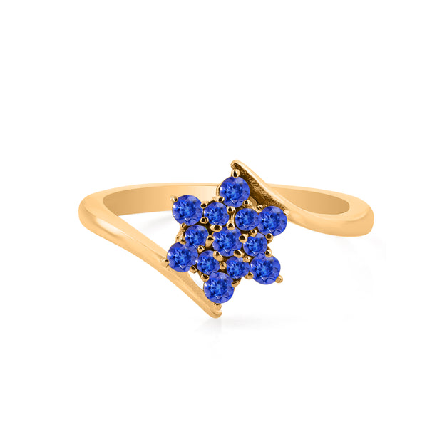 Tanzanite Gemstone Solid 14k Yellow Gold Ring
