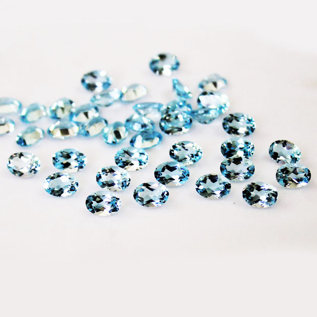 Natural Sky Blue Topaz 5x4 MM Oval Cut Loose Gemstone
