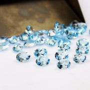 Natural Sky Blue Topaz 5x4 MM Oval Cut Loose Gemstone