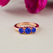 Tanzanite Gemstone Solid 14k Rose Gold Ring
