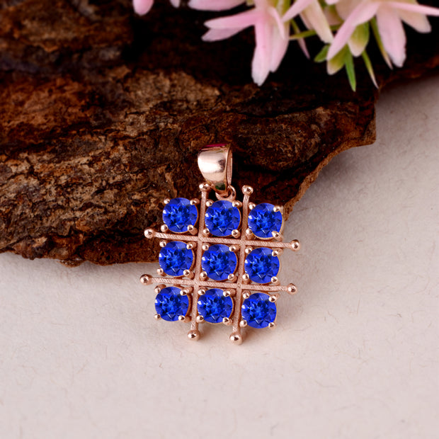 Tanzanite Gemstone Solid 14k Rose Gold Pendant