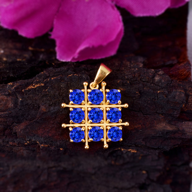 Tanzanite Gemstone Solid 14k Yellow Gold Pendant