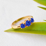 Tanzanite Gemstone Solid 14k Yellow Gold Ring