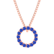 Tanzanite Gemstone Solid 14k Rose Gold Round Ring Pendant