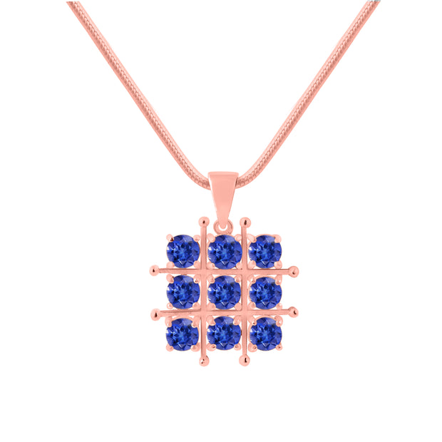 Tanzanite Gemstone Solid 14k Rose Gold Pendant