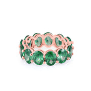 Emerald Gemstone Solid 14k Rose Gold Ring