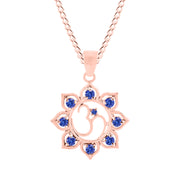 Tanzanite Gemstone Solid 14k Rose Gold OM Pendant
