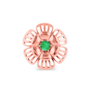Emerald Gemstone Solid 14k Rose Gold Ring