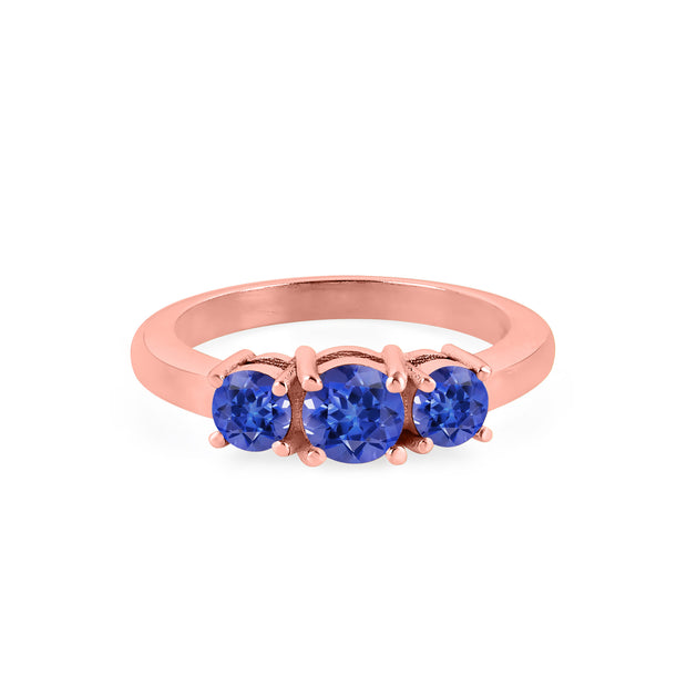 Tanzanite Gemstone Solid 14k Rose Gold Ring