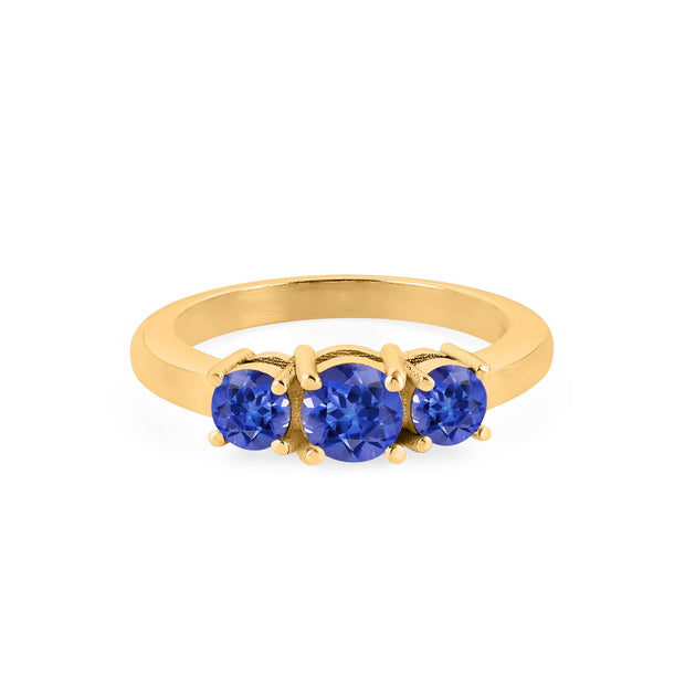 Tanzanite Gemstone Solid 14k Yellow Gold Ring