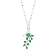 Emerald Gemstone Solid 925 Sterling Silver Pendant