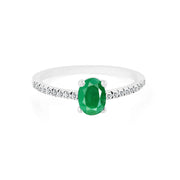 Emerald Gemstone Solid 925 Sterling Silver Ring