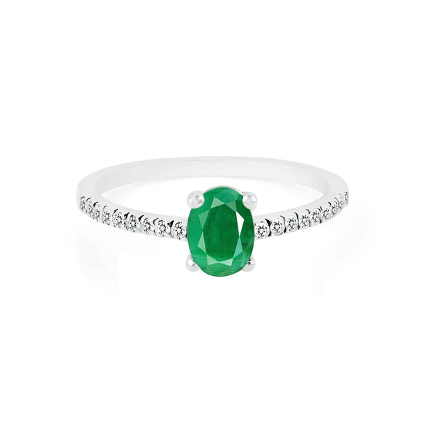 Emerald Gemstone Solid 925 Sterling Silver Ring