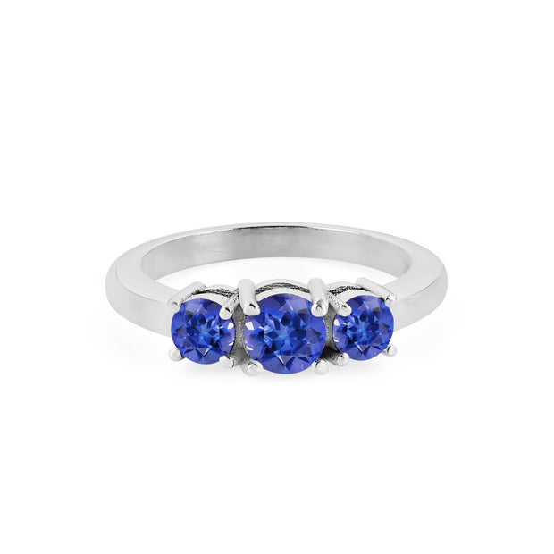 Tanzanite Gemstone Solid 14k White Gold Ring