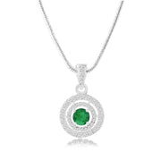 Emerald Gemstone Solid 925 Sterling Silver Pendant