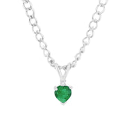 Emerald Gemstone & Diamond Solid 925 Sterling Silver Pendant