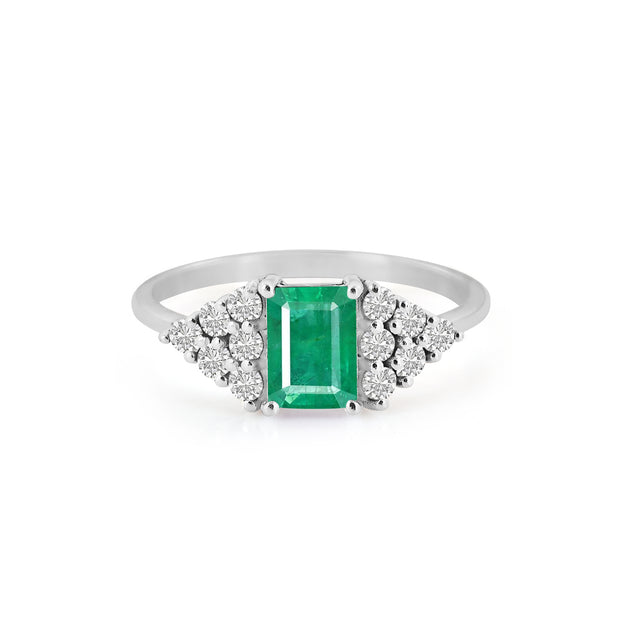 Emerald Gemstone Solid 925 Sterling Silver Ring