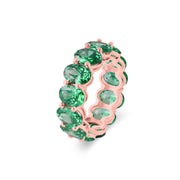 Emerald Gemstone Solid 14k Rose Gold Ring