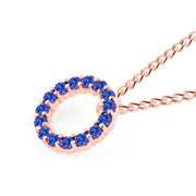 Tanzanite Gemstone Solid 14k Rose Gold Round Ring Pendant