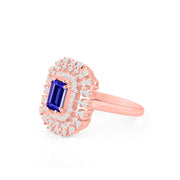 Tanzanite Gemstone & Diamond Solid 14k Rose Gold Ring