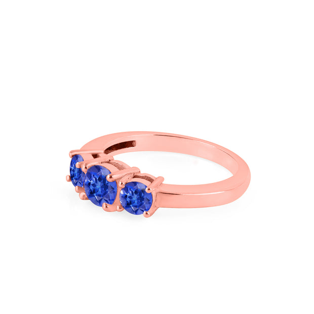 Tanzanite Gemstone Solid 14k Rose Gold Ring