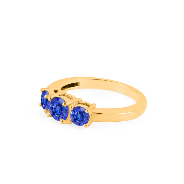 Tanzanite Gemstone Solid 14k Yellow Gold Ring
