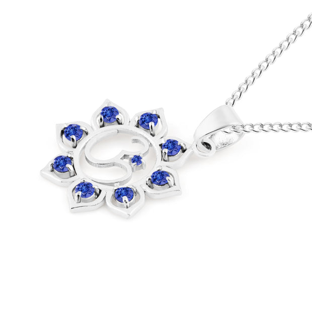 Tanzanite Gemstone Solid 925 Sterling Silver OM Pendant