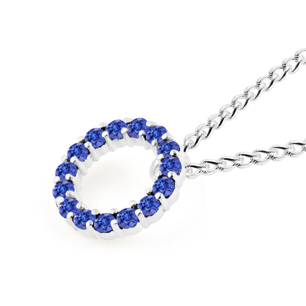 Tanzanite Gemstone Solid 925 Sterling Silver Round Ring Pendant