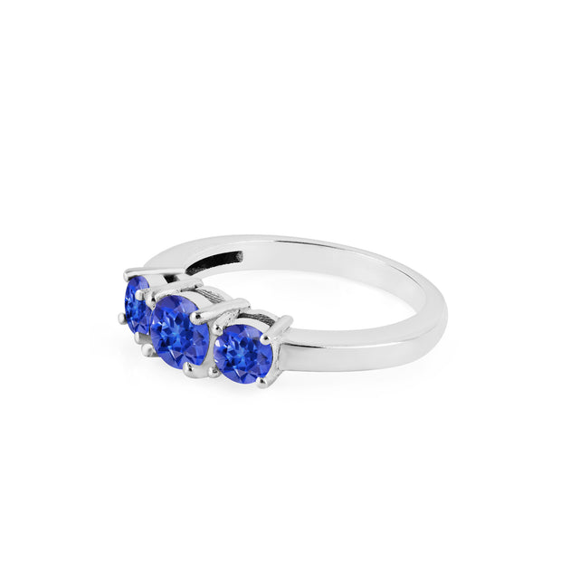 Tanzanite Gemstone Solid 14k White Gold Ring