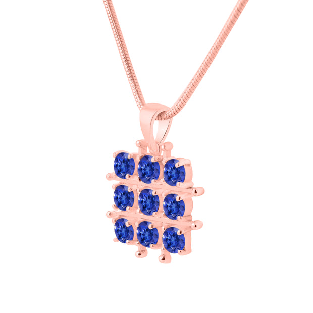 Tanzanite Gemstone Solid 14k Rose Gold Pendant