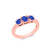 Tanzanite Gemstone Solid 14k Rose Gold Ring