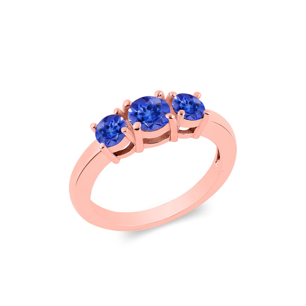 Tanzanite Gemstone Solid 14k Rose Gold Ring