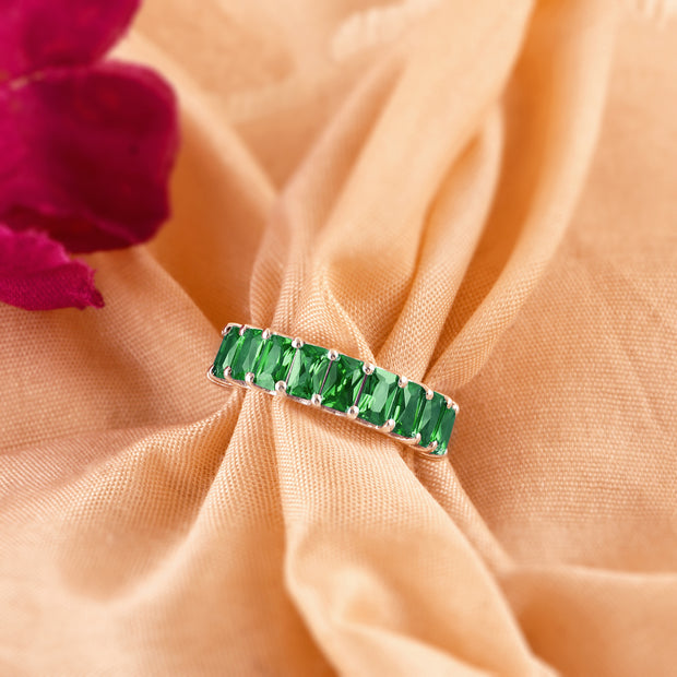 Emerald Gemstone Solid 925 Sterling Silver Ring