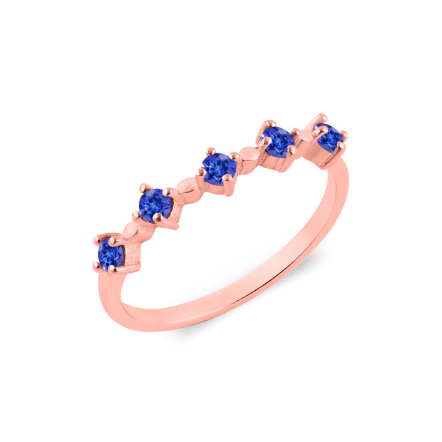 Tanzanite Gemstone Solid 14k Rose Gold Ring