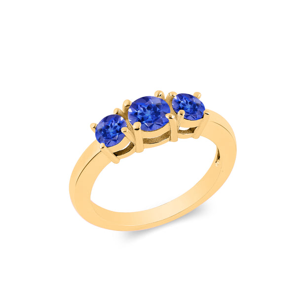 Tanzanite Gemstone Solid 14k Yellow Gold Ring