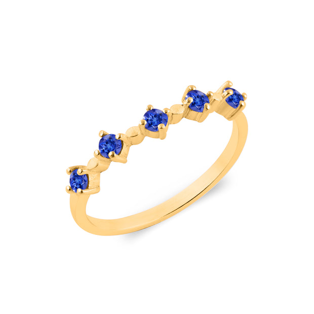 Tanzanite Gemstone Solid 14k Yellow Gold Ring
