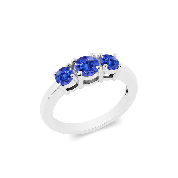 Tanzanite Gemstone Solid 14k White Gold Ring