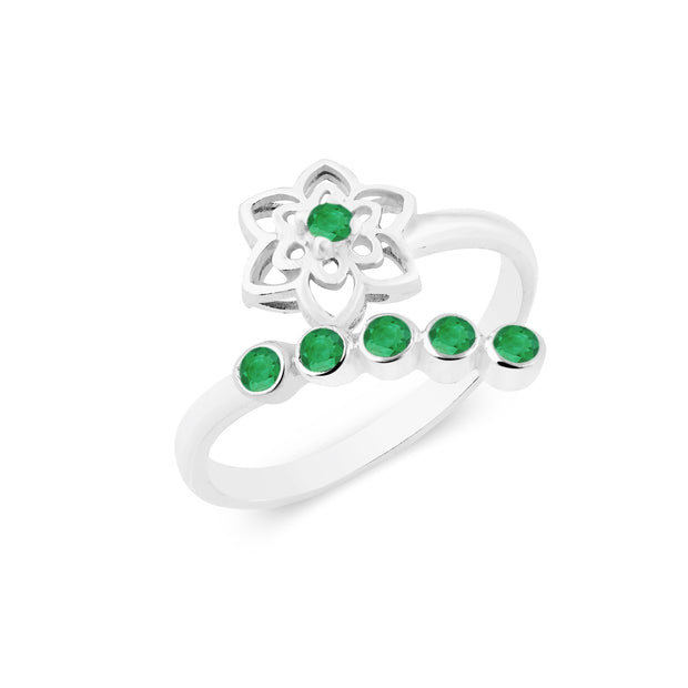 Emerald Gemstone Solid 925 Sterling Silver Ring