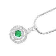 Emerald Gemstone Solid 925 Sterling Silver Pendant