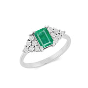 Emerald Gemstone Solid 925 Sterling Silver Ring