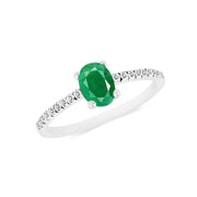 Emerald Gemstone Solid 925 Sterling Silver Ring