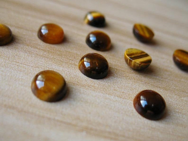 Natural Tiger's Eye 6 MM Round Cabochon Loose Gemstone
