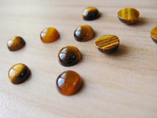 Natural Tiger's Eye 6 MM Round Cabochon Loose Gemstone