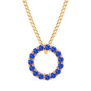 Tanzanite Gemstone Solid 14k Yellow Gold Round Ring Pendant