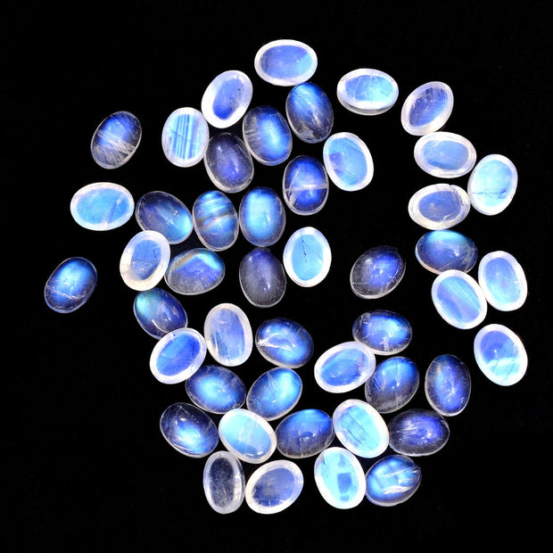 Natural Moonstone 6x4 MM Oval Cabochon Loose Gemstone